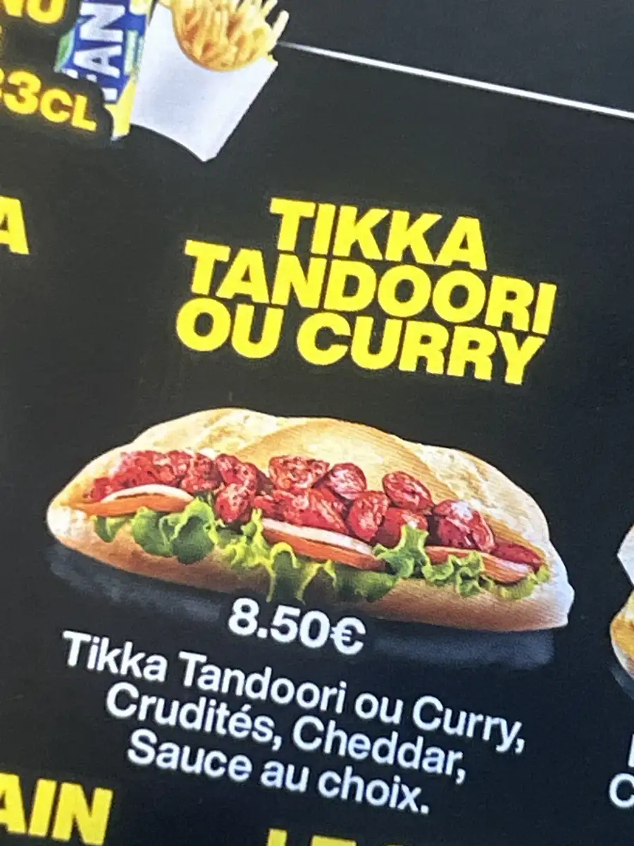 Tikka Tandoori ou curry